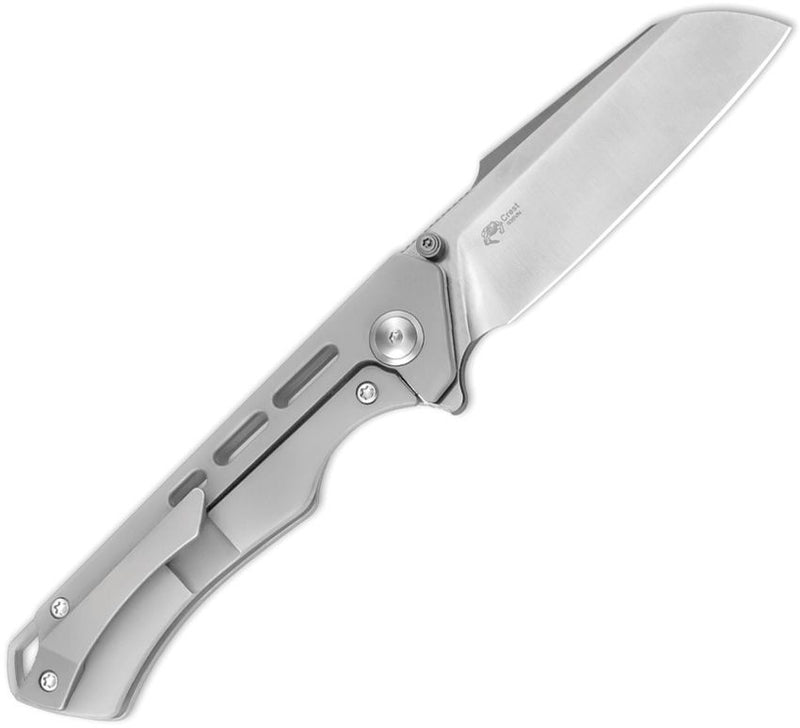 Kizer Crest Framelock Gray Ti Folding Knife [KI3714A1]
