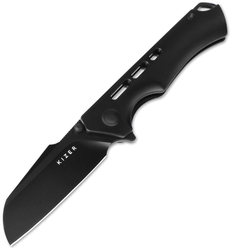 Kizer Crest Framelock Black Ti Folding Knife [KI3714A2]