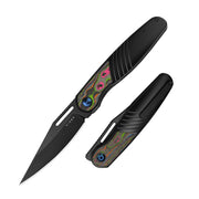 Kizer Raze Multicolored Titanium & Camo Carbon 80s (3.5" Matt DLC-Ultra S45VN) Folding Knife [KI3720A1] - product view 5