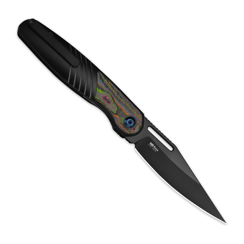 Kizer Raze Multicolored Titanium & Camo Carbon 80s (3.5" Matt DLC-Ultra S45VN) Folding Knife [KI3720A1] - product view 6