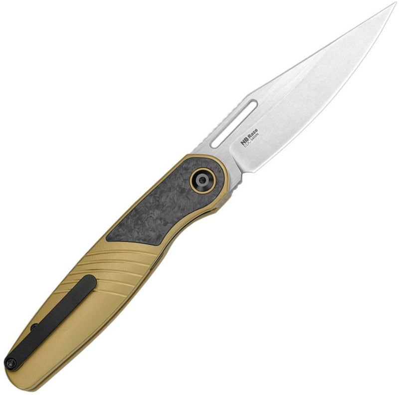 Kizer Raze Framelock Gold CF Folding Knife [KI3720A3]