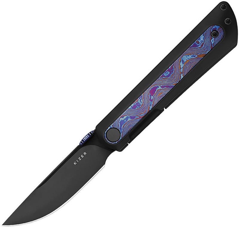 Kizer Quoll Framelock Timascus Folding Knife [KI3733A3]