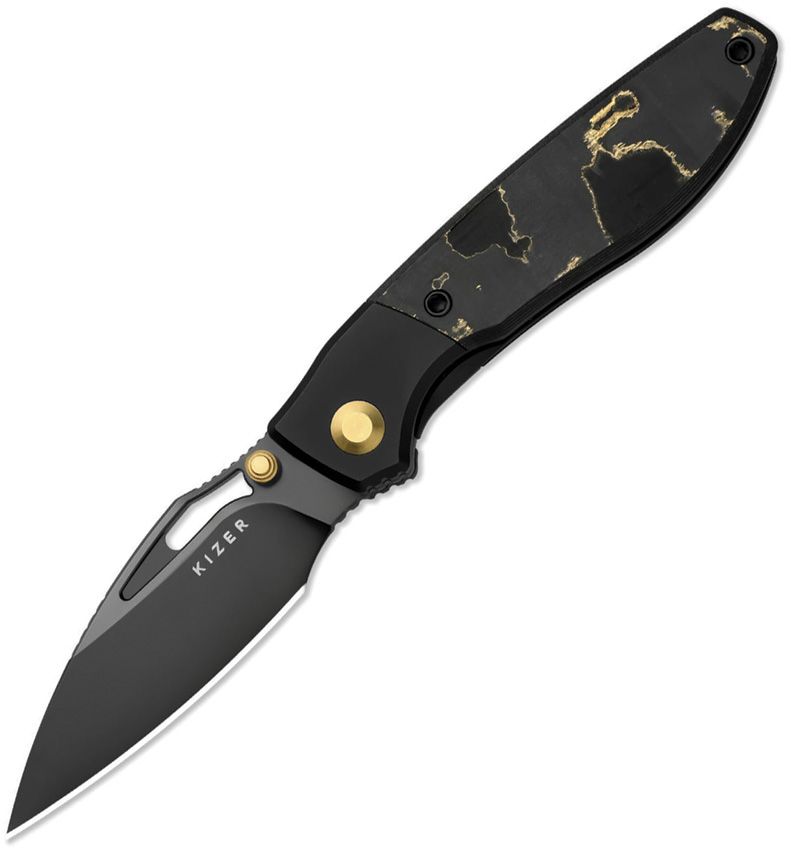 Kizer Shrike Framelock Camo Gold CF Folding Knife [KI3746A2]