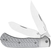 Kizer Trestle TP AirTi Silver Aluminum & Carbon Fiber (3.23" Satin BD1N) Folding Knife [K3761TPA1] - product view 1