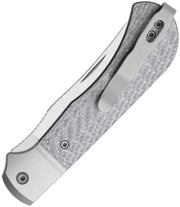 Kizer Trestle TP AirTi Silver Aluminum & Carbon Fiber (3.23" Satin BD1N) Folding Knife [K3761TPA1] - product view 2