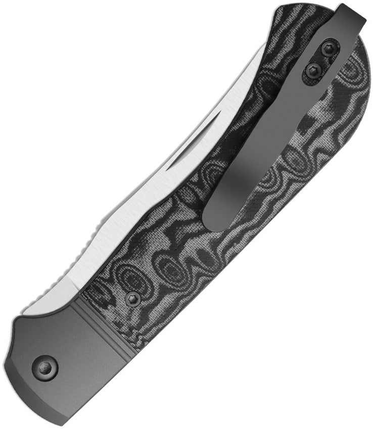 Kizer Trestle TP AirTi Gray & Black Aluminum & vortex pattern micarta (3.23" Satin BD1N) Folding Knife [K3761TPA2] - product view 2