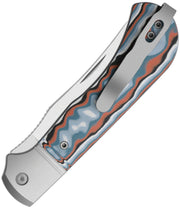 Kizer Trestle TP AirTi Multicolored Aluminum & vortex pattern micarta (3.23" Satin BD1N) Folding Knife [K3761TPA4] - product view 2