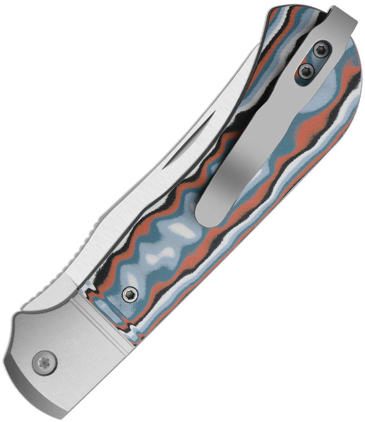 Kizer Trestle TP AirTi Multicolored Aluminum & vortex pattern micarta (3.23" Satin BD1N) Folding Knife [K3761TPA4] - product view 2