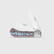 Kizer Trestle TP AirTi Multicolored Aluminum & vortex pattern micarta (3.23" Satin BD1N) Folding Knife [K3761TPA4] - product view 4