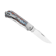 Kizer Trestle TP AirTi Multicolored Aluminum & vortex pattern micarta (3.23" Satin BD1N) Folding Knife [K3761TPA4] - product view 6