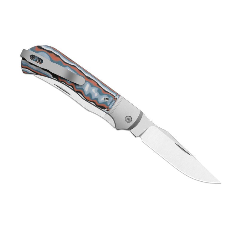Kizer Trestle TP AirTi Multicolored Aluminum & vortex pattern micarta (3.23" Satin BD1N) Folding Knife [K3761TPA4] - product view 6
