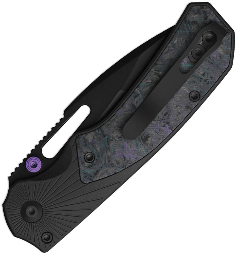 Kizer Durandal Aluminum & Fatcarbon® Black-Dark Matter (3.45" Black PVD Coating S35VN) Folding Knife [K3765BD1] - product view 2