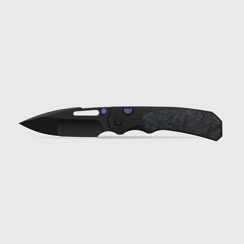 Kizer Durandal Aluminum & Fatcarbon® Black-Dark Matter (3.45" Black PVD Coating S35VN) Folding Knife [K3765BD1] - product view 4