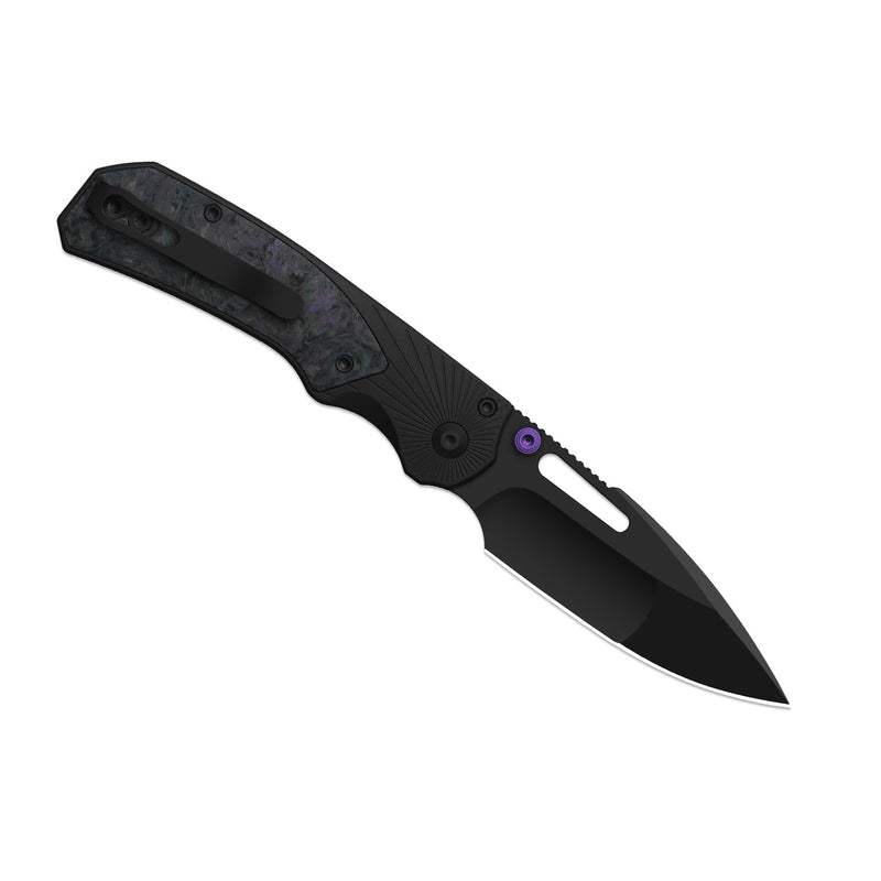 Kizer Durandal Aluminum & Fatcarbon® Black-Dark Matter (3.45" Black PVD Coating S35VN) Folding Knife [K3765BD1] - product view 6