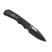 Kizer Durandal Black & Gold Aluminum & Fatcarbon® Camo Gold (3.45" Gunmetal Gray PVD Coating S35VN) Folding Knife [K3765BD2] - product view 6