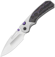 Kizer Durandal Gray & Multicolored Aluminum & Fatcarbon® Purple Haze (3.45" Satin S35VN) Folding Knife [K3765BD3] - product view 1