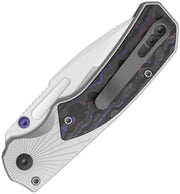 Kizer Durandal Gray & Multicolored Aluminum & Fatcarbon® Purple Haze (3.45" Satin S35VN) Folding Knife [K3765BD3] - product view 2