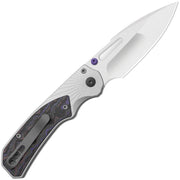 Kizer Durandal Gray & Multicolored Aluminum & Fatcarbon® Purple Haze (3.45" Satin S35VN) Folding Knife [K3765BD3] - product view 3