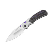 Kizer Durandal Gray & Multicolored Aluminum & Fatcarbon® Purple Haze (3.45" Satin S35VN) Folding Knife [K3765BD3] - product view 5