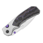 Kizer Durandal Gray & Multicolored Aluminum & Fatcarbon® Purple Haze (3.45" Satin S35VN) Folding Knife [K3765BD3] - product view 7