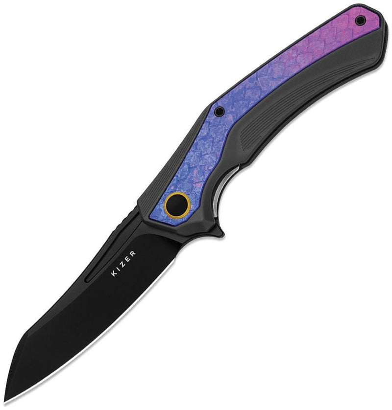 Kizer Draca Linerlock Black Folding Knife [KI4751A2]