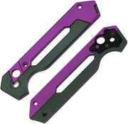 Kizer Hyper Purple Green Aluminum Replacement Handle Scales Kit [H3632PG] - product view 1