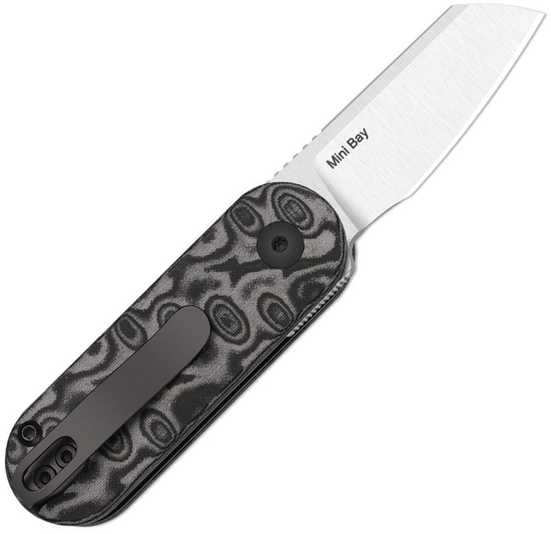 Kizer Mini Bay Gray vortex pattern micarta (1.89" Satin 14C28N) Folding Knife [V2583A6] - product view 3
