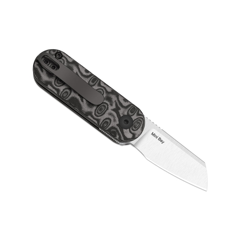Kizer Mini Bay Gray vortex pattern micarta (1.89" Satin 14C28N) Folding Knife [V2583A6] - product view 6