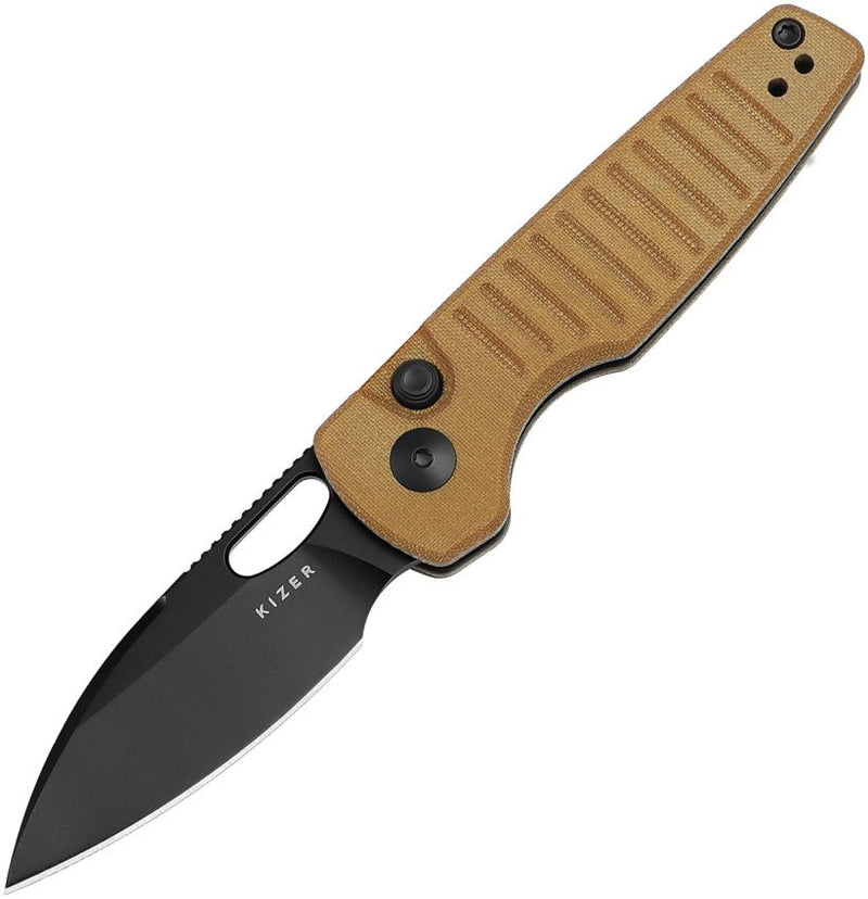 Kizer Parakeet Button Lock Micarta Folding Knife [V2706A3]
