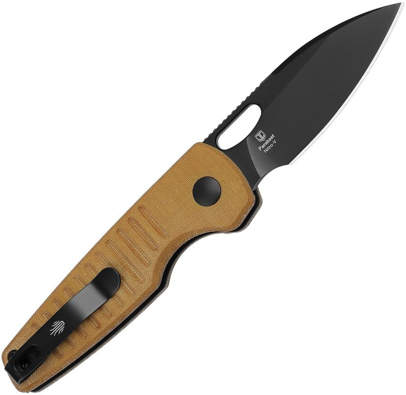 Kizer Parakeet Button Lock Micarta Folding Knife [V2706A3]