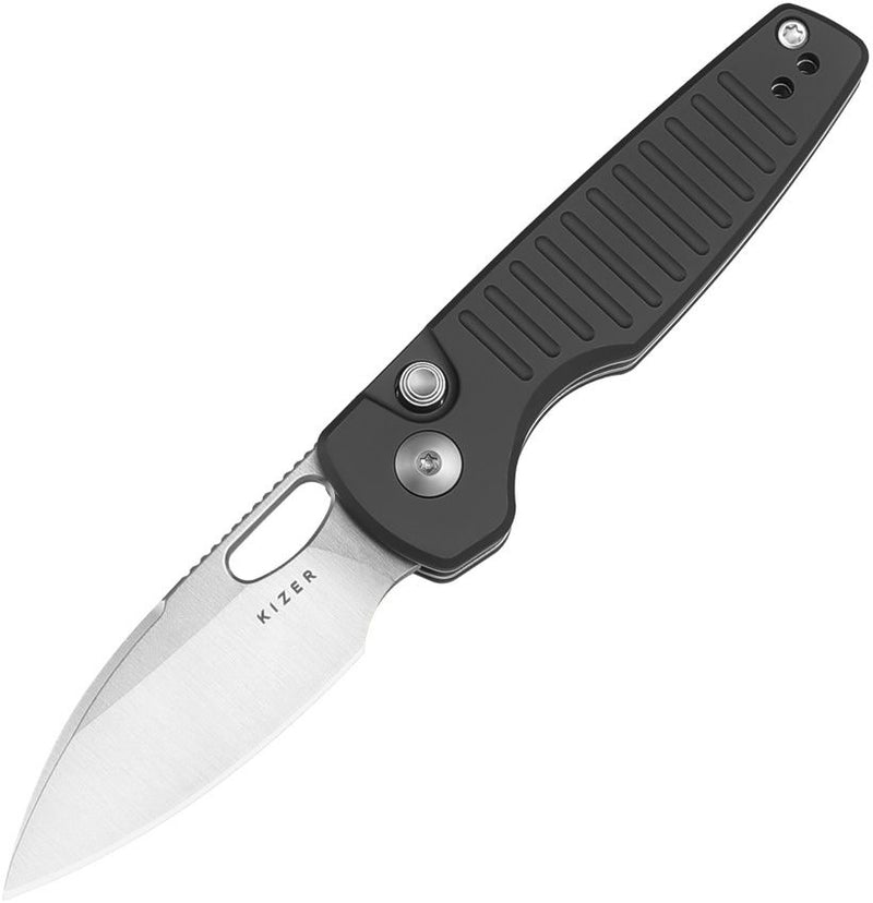 Kizer Parakeet Button Lock BlkAL Folding Knife [V2706A4]