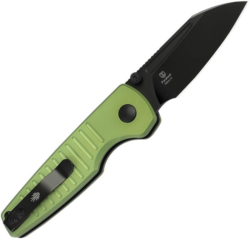 Kizer Parakeet Button Lock GrnAL Folding Knife [V2706A5]