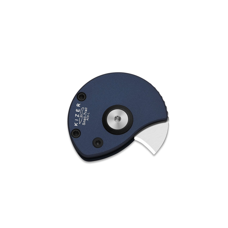 Kizer Snail-trail Blue Aluminum (0.42" Satin AEB-L) Folding Knife [V2757A2] - product view 6