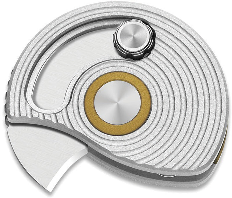 Kizer Snail-trail Silver Aluminum (0.42" Satin AEB-L) Folding Knife [V2757A3] - product view 1