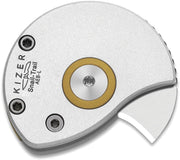 Kizer Snail-trail Silver Aluminum (0.42" Satin AEB-L) Folding Knife [V2757A3] - product view 2