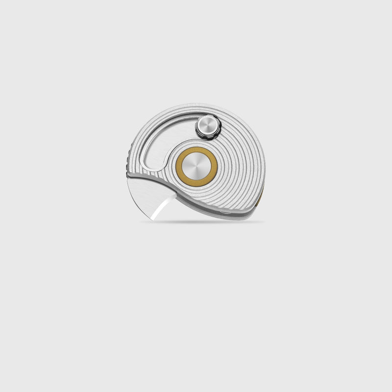 Kizer Snail-trail Silver Aluminum (0.42" Satin AEB-L) Folding Knife [V2757A3] - product view 4