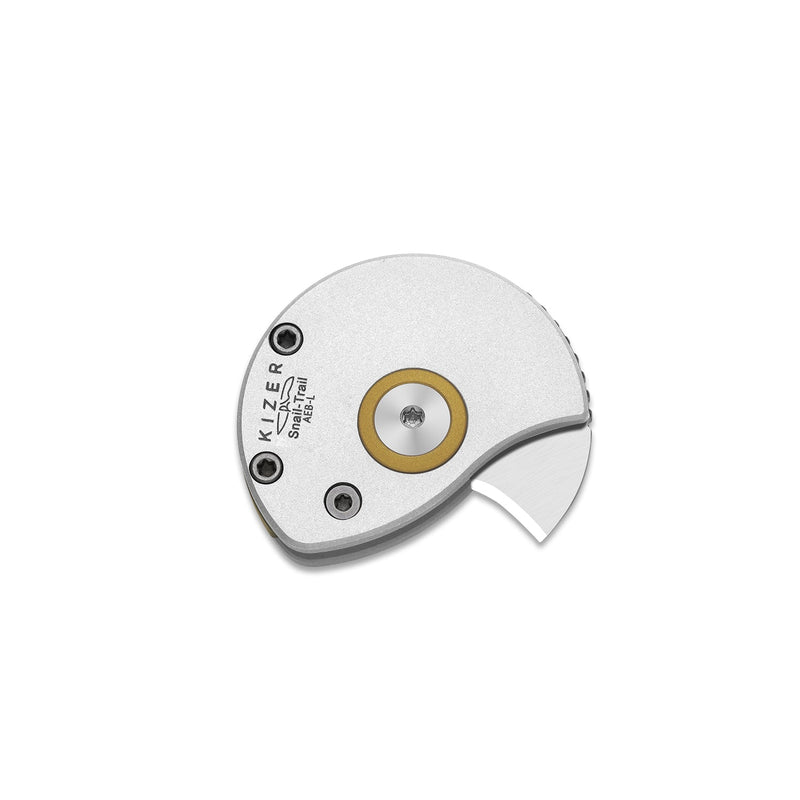 Kizer Snail-trail Silver Aluminum (0.42" Satin AEB-L) Folding Knife [V2757A3] - product view 6