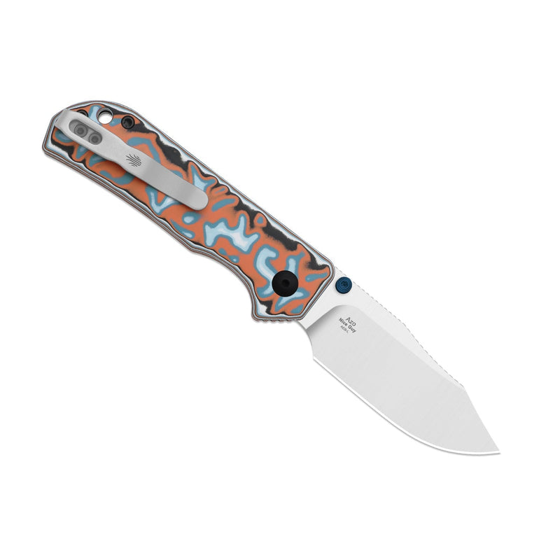 Kizer Nice Guy AEB-L Clip Point Vortex Micarta Button Liner Lock Folding Knife [V3011BCA2] - product view 4
