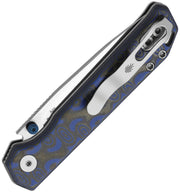 Kizer Begleiter 2.9 Blue vortex pattern micarta (2.97" Satin BD1N) Folding Knife [V3458.2BDA1] - product view 2