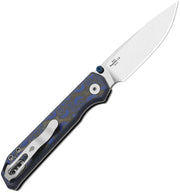 Kizer Begleiter 2.9 Blue vortex pattern micarta (2.97" Satin BD1N) Folding Knife [V3458.2BDA1] - product view 3