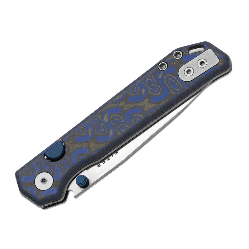 Kizer Begleiter 2.9 Blue vortex pattern micarta (2.97" Satin BD1N) Folding Knife [V3458.2BDA1] - product view 7