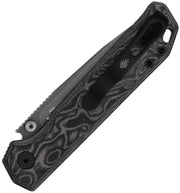 Kizer Begleiter 2.9 Black & White vortex pattern micarta (2.97" Gray PVD Coating & Stonewashed BD1N) Folding Knife [V3458.2BDA2] - product view 2