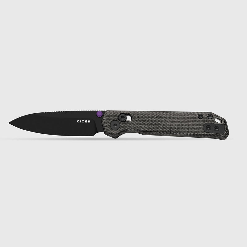 Kizer Begleiter 2.9 Black Norplex UltreX™ Micarta (2.97" Black PVD Coating BD1N) Folding Knife [V3458.2CDA1] - product view 4