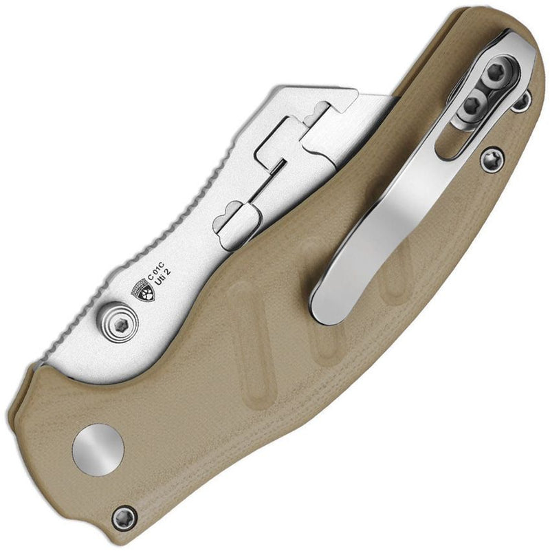 Kizer C01C Uti 2 Button Lock TanG10 Folding Knife [V348829JNA2]