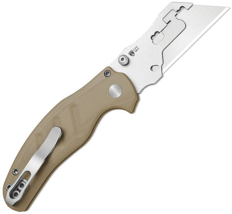 Kizer C01C Uti 2 Button Lock TanG10 Folding Knife [V348829JNA2]