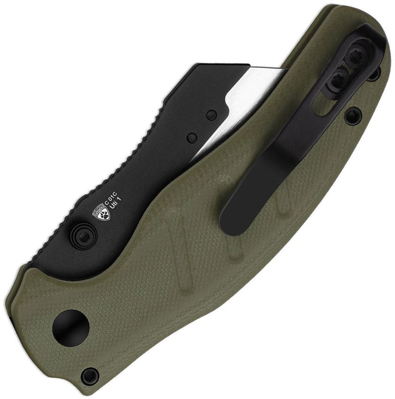 Kizer C01C Uti 1 Button Lock Grn Folding Knife [V3488.29JSA2]