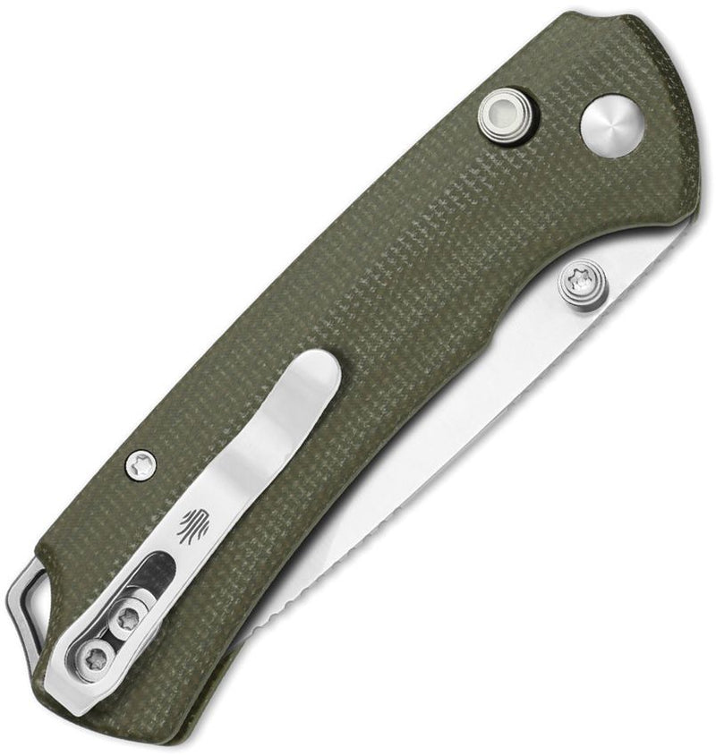 Kizer T1 BD Button Lock Grn Mic Folding Knife [V34902BA1]