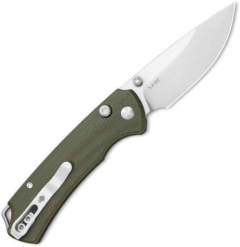 Kizer T1 BD Button Lock Grn Mic Folding Knife [V34902BA1]