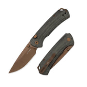 Kizer T1 BD Gray Norplex UltreX™ Micarta (3.20" Sunset Metal PVD + Stonewashed Nitro-V) Folding Knife [V34902BA2] - product view 5