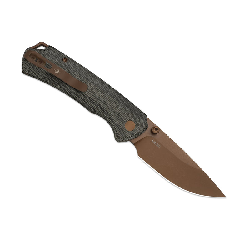 Kizer T1 BD Gray Norplex UltreX™ Micarta (3.20" Sunset Metal PVD + Stonewashed Nitro-V) Folding Knife [V34902BA2] - product view 7